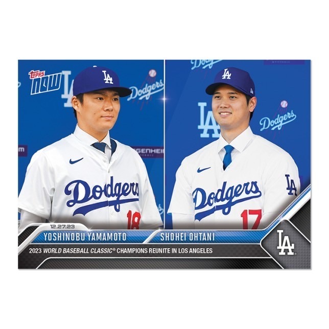 大谷翔平 topps now 2023 WBC 大会初の二刀流 優勝 Shohei Ohtani ⁄49 Blue