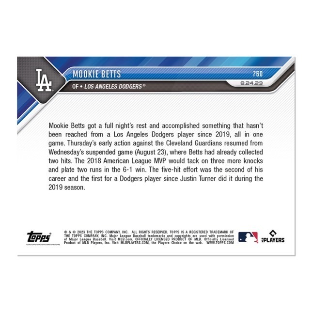「85 Cards」道奇 mvp Mookie Betts - 2023 MLB TOPPS NOW® Card 760-細節圖2