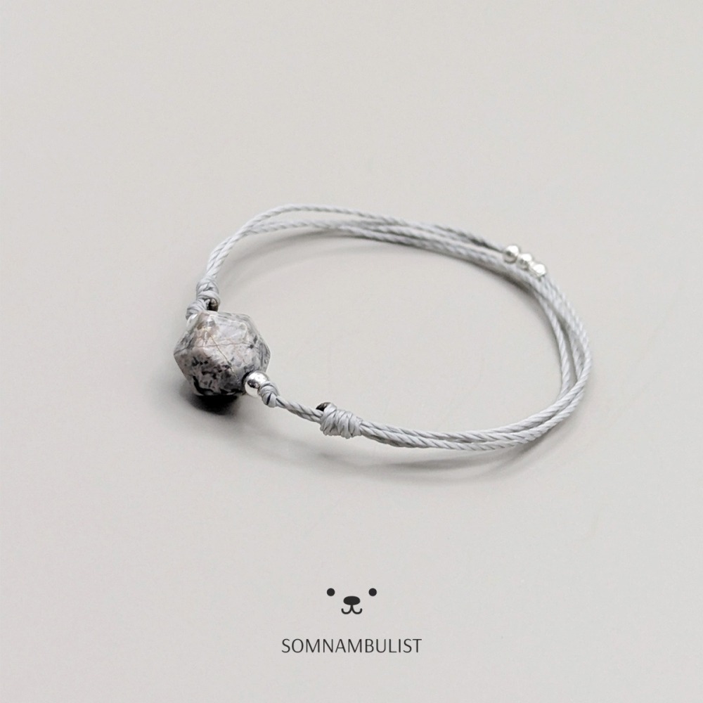 Somnambulist 天然水晶 地圖石/畢卡索石 切角造型手環 增強自信與勇氣 生日禮物 幸運手環-細節圖6