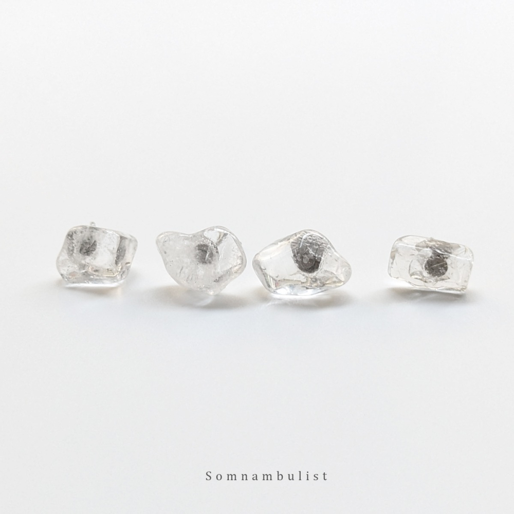 Somnambulist 天然水晶 白水晶 不銹鋼耳針 飾品 能量 避邪 處女座 生日石 誕生石-細節圖4