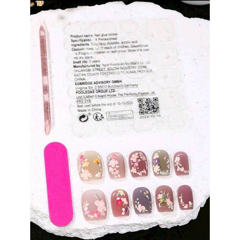 氣質花朵美甲片｜手工美甲片｜10片裝｜S/M尺寸-細節圖4