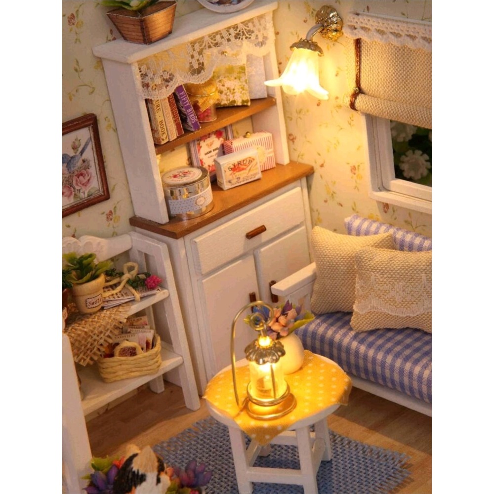 DIY咖啡館微型房屋模型｜迷你咖啡館手作小屋｜桌面療癒擺設-細節圖5
