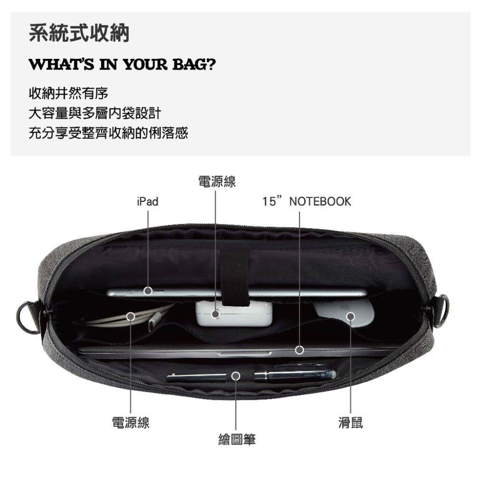 QUESToN 城市旅行 Laptop Bag 13-14.4吋筆電包-板岩灰-細節圖9