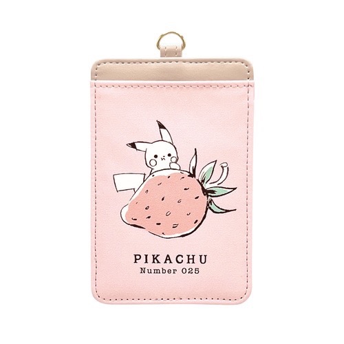 日本寶可夢中心帶回pokemon center pikachu 皮卡丘草莓粉紅證件套車票夾