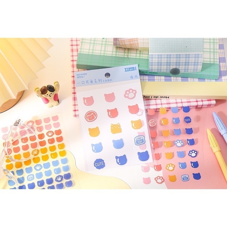 BoBo shop🌸 【一口可愛】鹽系簡約風格手帳裝飾貼-細節圖2