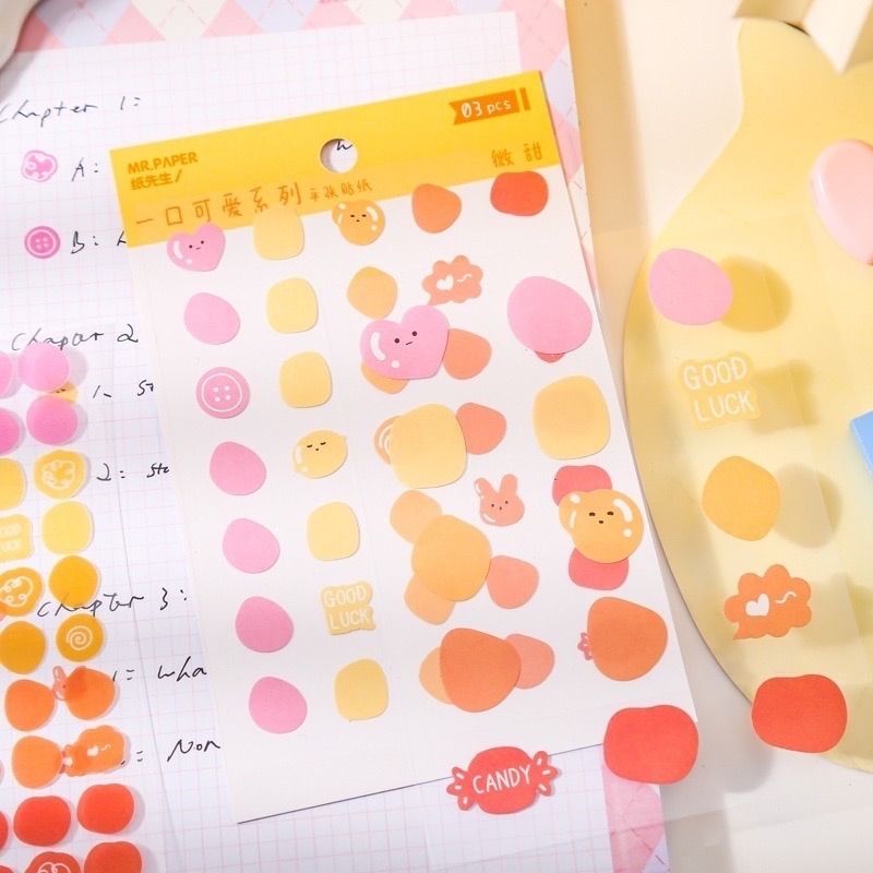 BoBo shop🌸 【一口可愛】鹽系簡約風格手帳裝飾貼-細節圖3