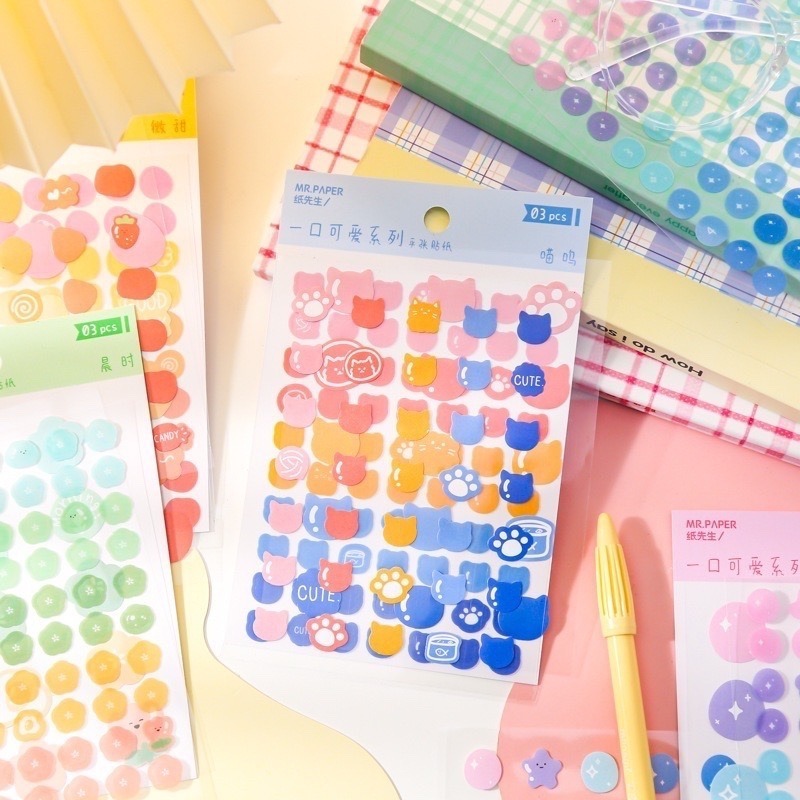 BoBo shop🌸 【一口可愛】鹽系簡約風格手帳裝飾貼-細節圖6