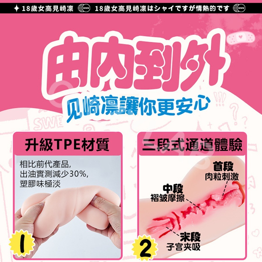 【新品上市】COZYLAB 18歲女高 見崎凜 動漫飛機杯 半身娃娃 自慰器 名器 慢玩鍛鍊 果凍款 情趣用品 COC-細節圖6