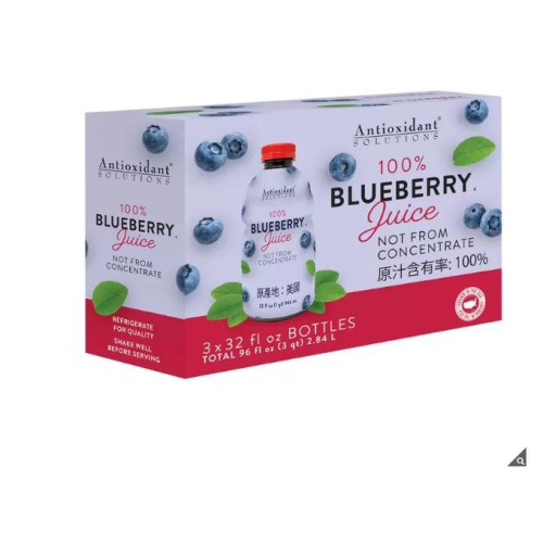 愛的小舖-Antioxidant Solutions 進口藍莓果汁 946毫升 X 3瓶 效期: 2025年2月份
