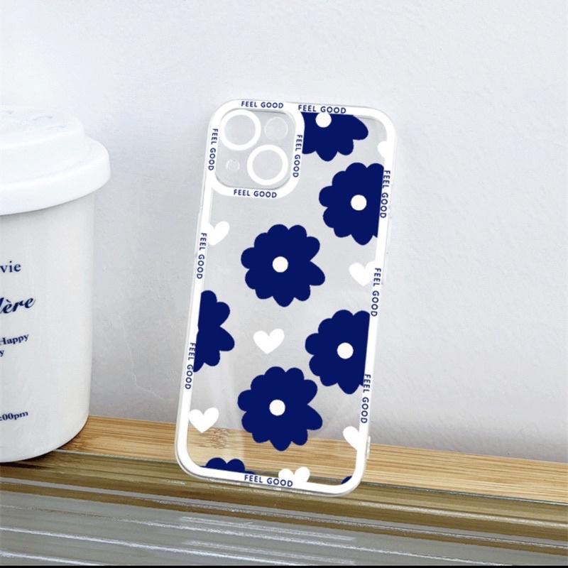 蘋果 iPhone14 系列 手機殼 保護殼 藍色花朵 防摔殼-細節圖4