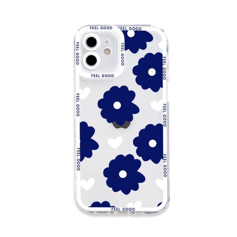 蘋果 iPhone14 系列 手機殼 保護殼 藍色花朵 防摔殼-細節圖5