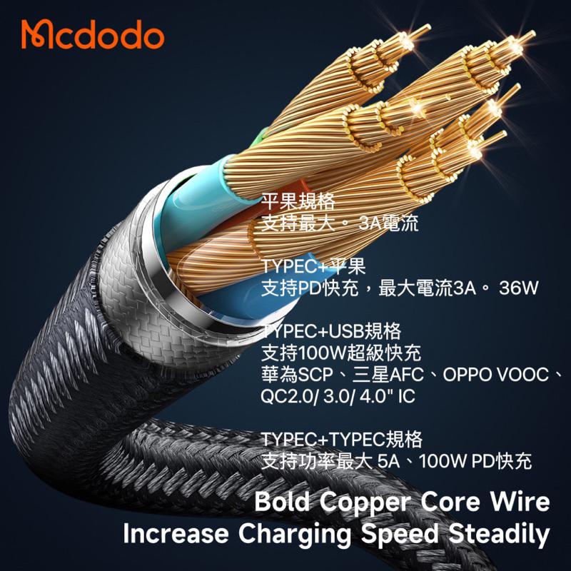 Mcdodo 數顯智能斷電 充電線 傳輸線 iPhone TypeC 規格 影藍系列-細節圖2