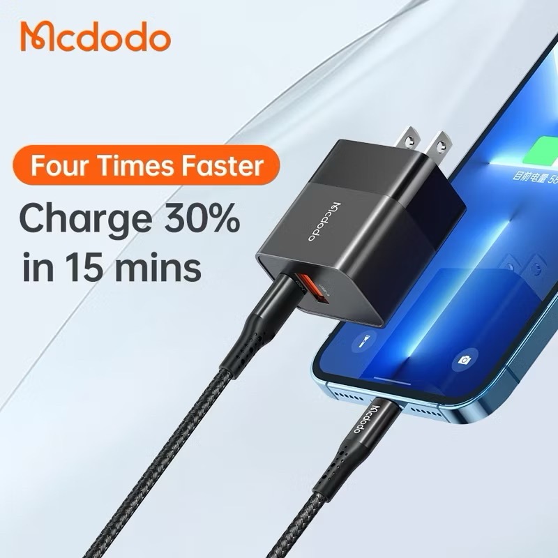 防火雙孔 20瓦 USB TypeC 充電器 充電頭 快充頭 CH- 1311 MCDODO 插頭-細節圖2