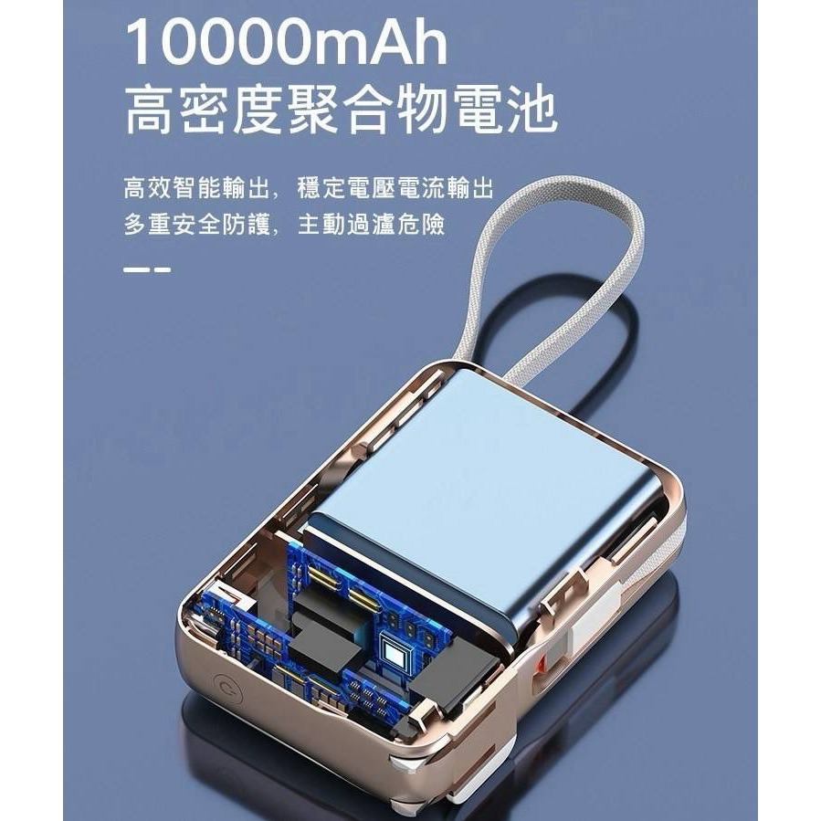 HANG AC2 自帶插頭 10000mAh 行動電源 22.5W三合一 PD QC快充-細節圖2