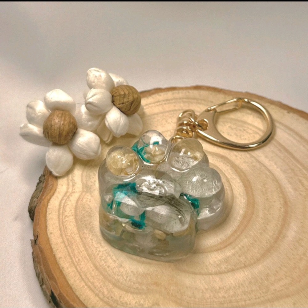 ｜愛心貓掌紀念鑰匙圈🐾｜寵物紀念 毛髮保存 毛髮紀念 客製化鑰匙圈 手作鑰匙圈-細節圖5