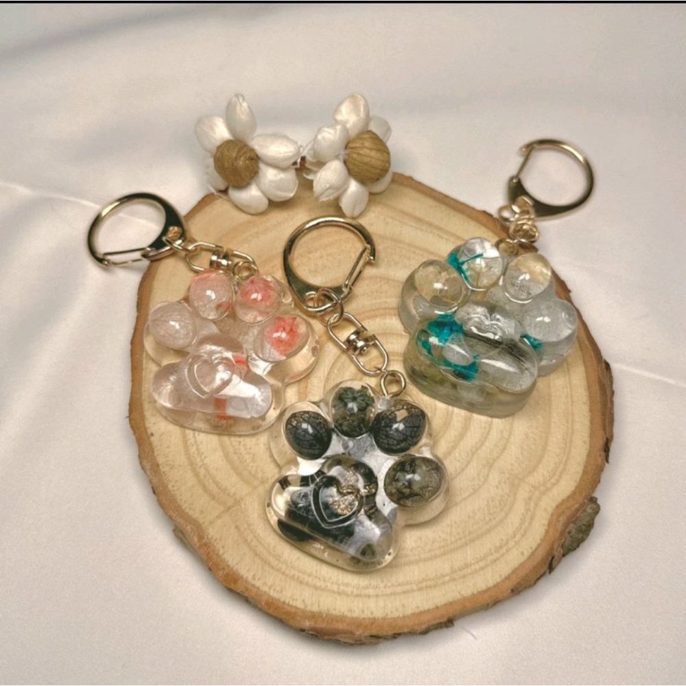 ｜愛心貓掌紀念鑰匙圈🐾｜寵物紀念 毛髮保存 毛髮紀念 客製化鑰匙圈 手作鑰匙圈-細節圖6