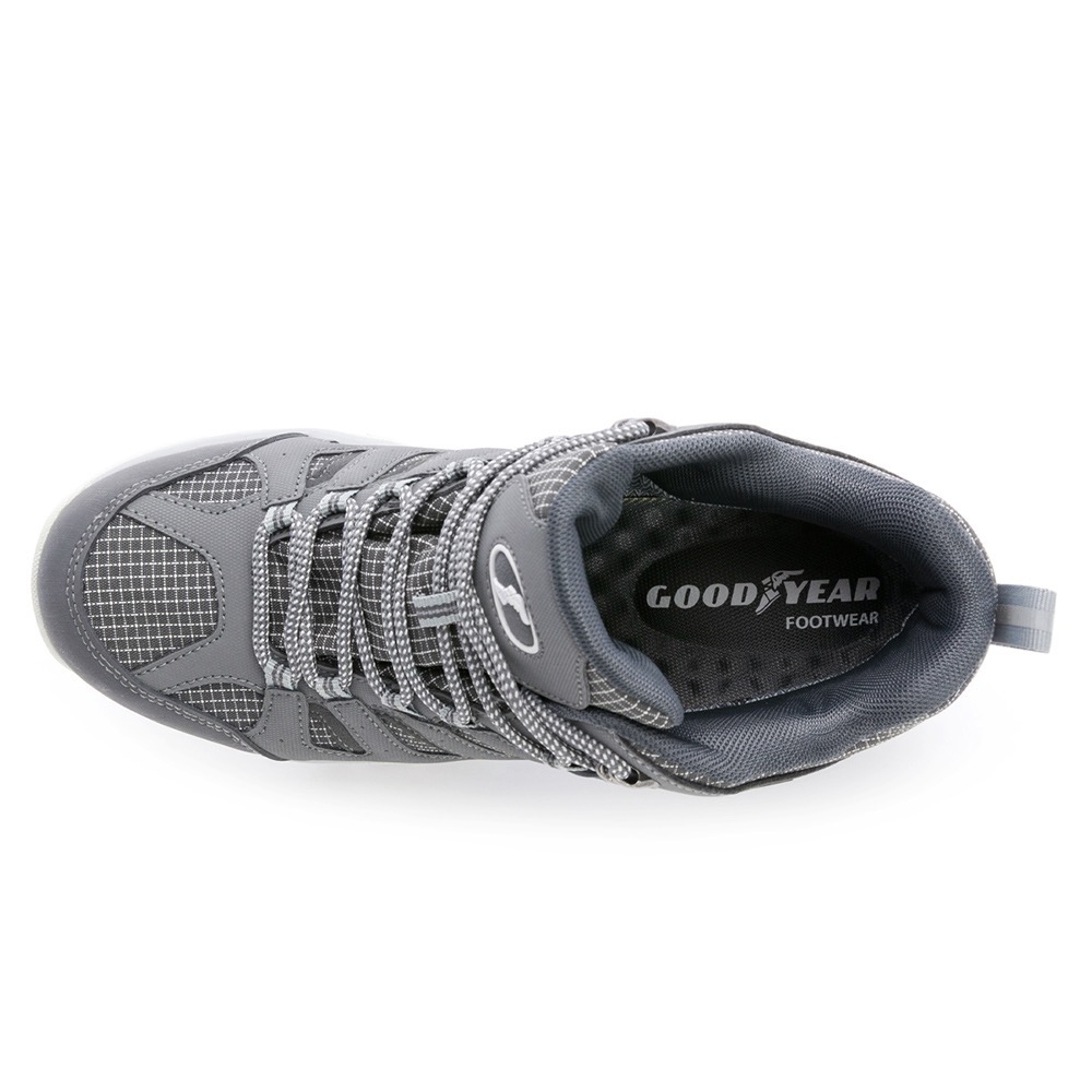 Goodyear 固特異 高筒 登山鞋 戶外鞋 動態防水內裡 綁帶 耐磨 防滑 抓地 防撞 護趾 夜間反光 灰-細節圖6