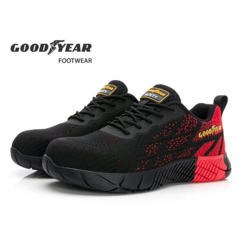 固特異 現貨+預購✨GOODYEAR 鋼頭鞋 工作鞋 多功能運動鞋 凱夫拉防穿刺 鞋頭護趾強化 透氣網布✨黑紅