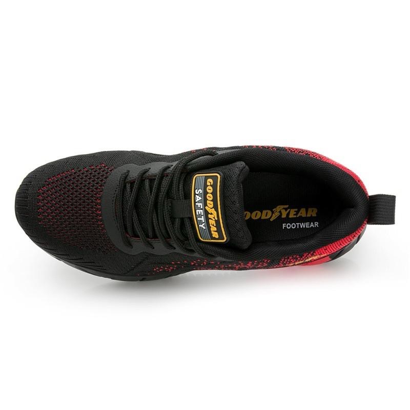 固特異 現貨+預購✨GOODYEAR   鋼頭鞋 工作鞋 多功能運動鞋 凱夫拉防穿刺 鞋頭護趾強化 透氣網布✨黑紅-細節圖6
