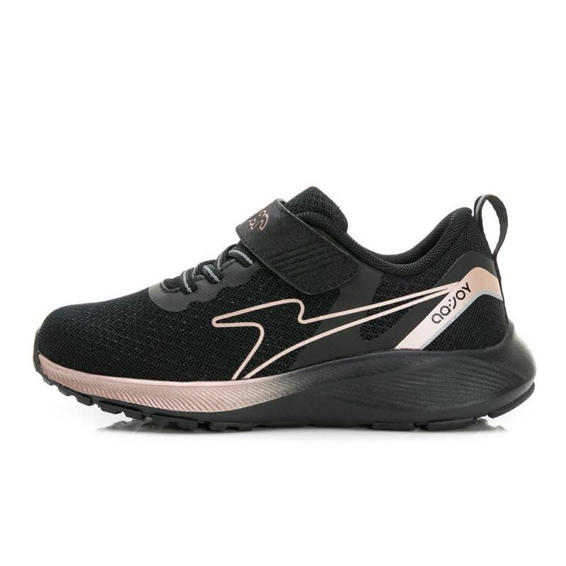 ARNOR  兒童輕量 防潑水 寬楦運動鞋 慢跑鞋 透氣 緩震 夜間反光 黑色運動鞋-細節圖3