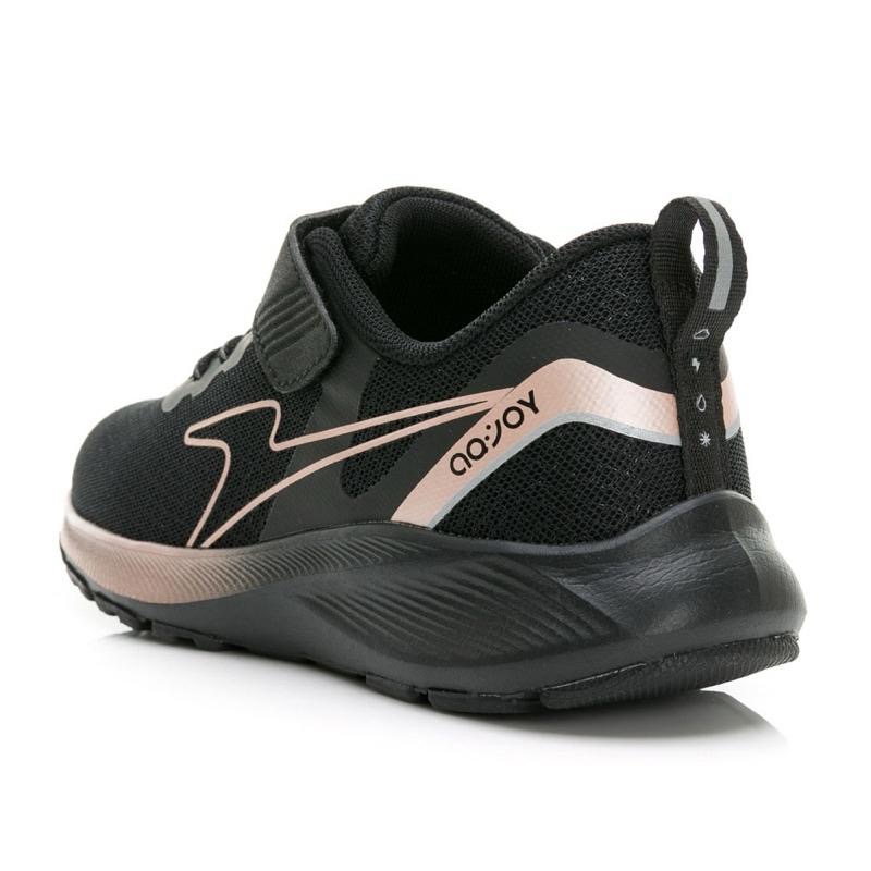 ARNOR  兒童輕量 防潑水 寬楦運動鞋 慢跑鞋 透氣 緩震 夜間反光 黑色運動鞋-細節圖4