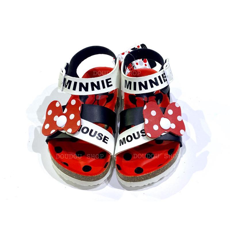 台灣製限量現貨  降售🔥正版授權 迪士尼 Disney✨米妮Minnie兒童女童涼鞋✨黑紅-細節圖2