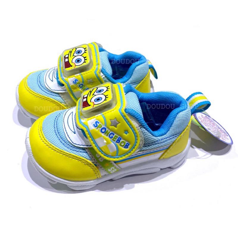 台灣製 現貨 限量降售🌟海綿寶寶電燈 球鞋布鞋  兒童運動鞋 幼兒園 男童女童（15號、18號）-細節圖2