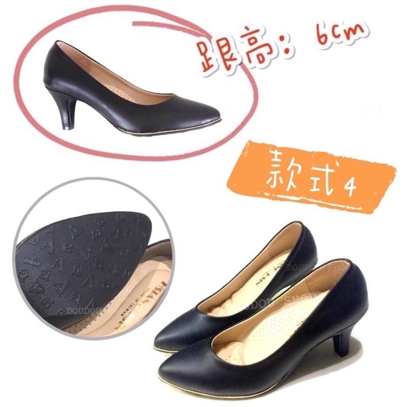 台灣製 超熱賣 現貨+預購 （加大碼）小資女 OL 足弓軟墊平底厚底包鞋低跟高跟/通勤鞋/面試鞋/櫃姐鞋皮鞋☆黑-細節圖5