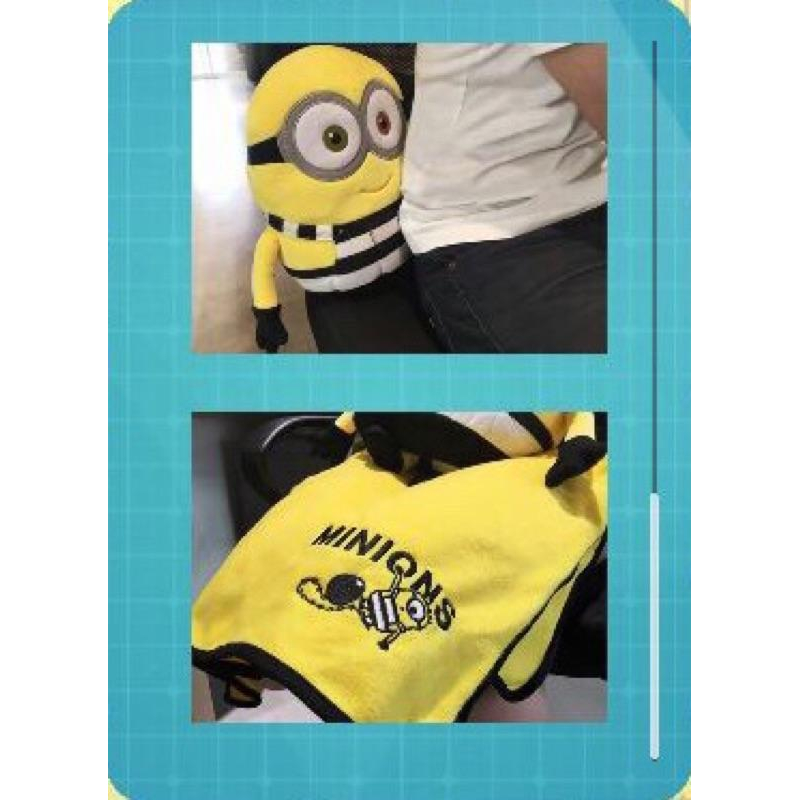 全家 小小兵瘋狂實驗室 神偷奶爸3 玩偶抱枕毯-細節圖2