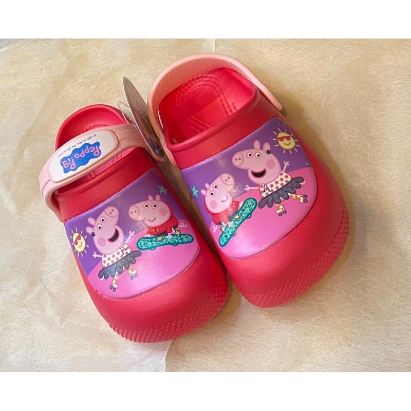 專櫃正品 正版授權 台灣製☆【Peppa Pig 佩佩豬 兩穿防水 布希鞋/涼鞋/拖鞋/園丁鞋】☆藍/粉(15~20碼)-細節圖8