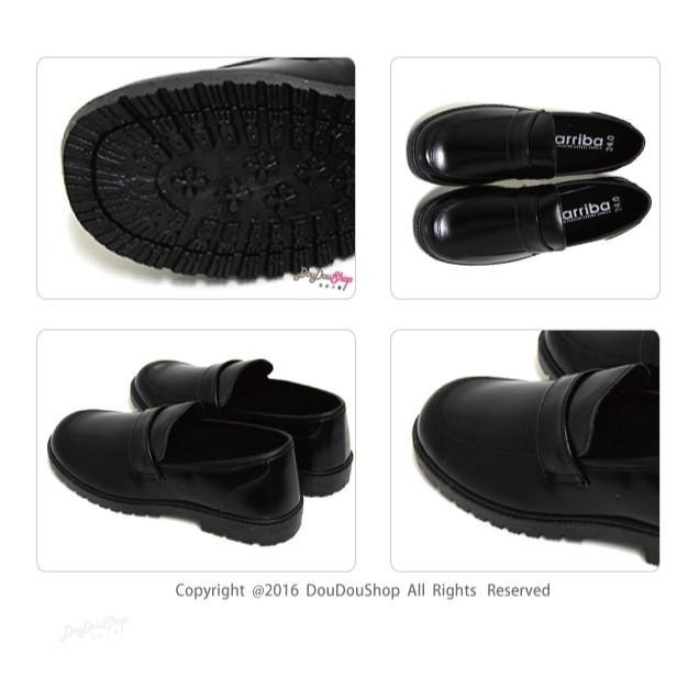 台灣製 經典 學生皮鞋 全素 基本款 / 標準款 止滑 全黑皮鞋  ☆ 黑 (23-25.5)-細節圖5