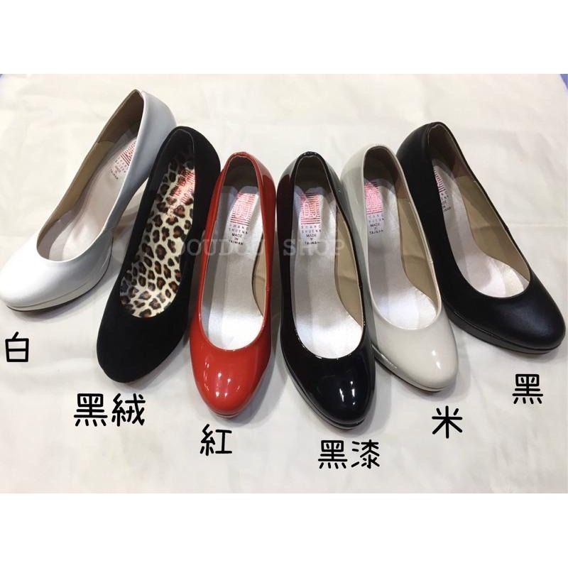 台灣製 現貨+預購☆MIT百搭漆皮圓頭厚底高跟鞋/婚禮  新娘鞋  婚宴鞋 OL款☆黑 / 白/ 紅/米-細節圖3