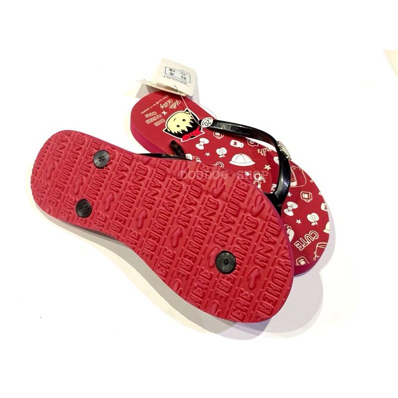 台灣製 限量降售🎀 三麗鷗 正版 Hello Kitty 櫻桃小丸子聯名款 兒童 女 親子 人字拖 夾腳拖鞋 海灘拖-細節圖5