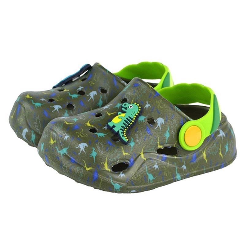 台灣   現貨🌟恐龍 兒童 輕量 護趾 極輕量 Q彈 減壓 防水 速乾 布希鞋 洞洞鞋 園丁鞋 水陸兩用 拖鞋 涼鞋-細節圖3