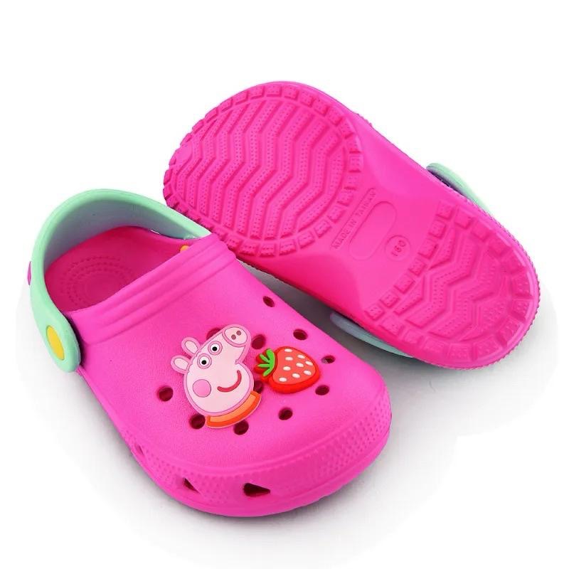 台灣製 現貨 +預購✨正版授權☆ PeppaPig 佩佩豬 防水 輕量 速乾 兒童 布希鞋 園丁鞋 護趾 兒童拖鞋-細節圖3