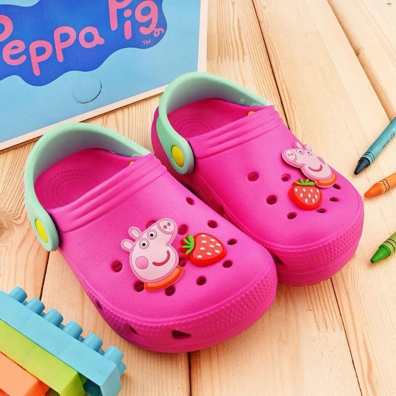 台灣製 現貨 +預購✨正版授權☆ PeppaPig 佩佩豬 防水 輕量 速乾 兒童 布希鞋 園丁鞋 護趾 兒童拖鞋-細節圖4