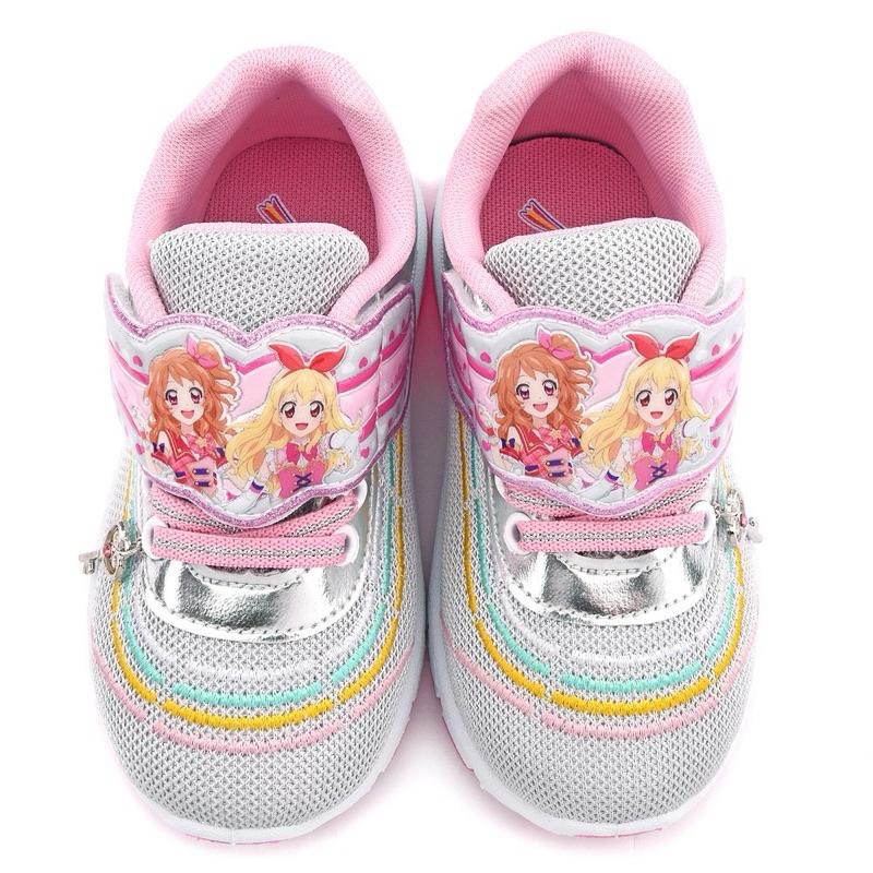 台灣製 現貨🌈專櫃鞋品💗正版授權✨限量特惠☆偶像學園 愛心鑽飾 女童 電燈鞋  兒童運動鞋 防臭 透氣 球鞋☆桃/銀-細節圖2