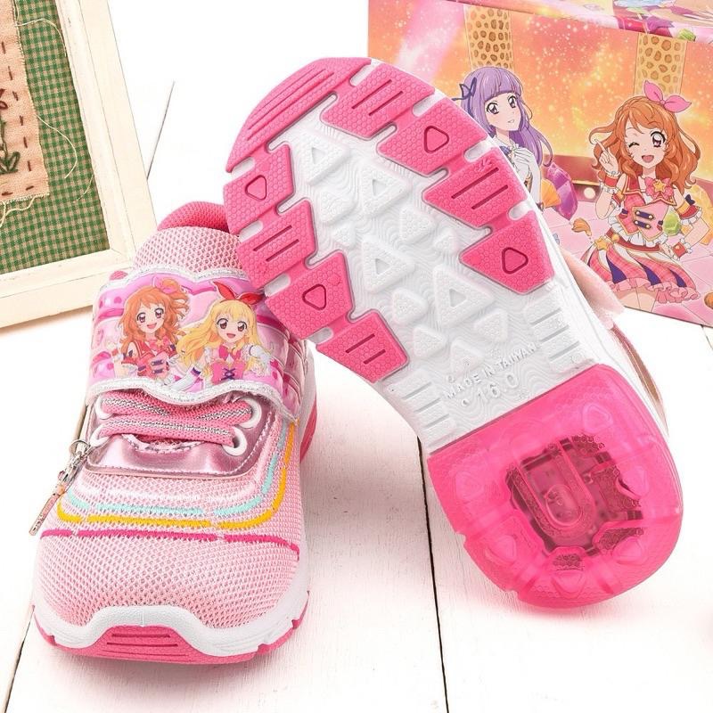 台灣製 現貨🌈專櫃鞋品💗正版授權✨限量特惠☆偶像學園 愛心鑽飾 女童 電燈鞋  兒童運動鞋 防臭 透氣 球鞋☆桃/銀-細節圖6