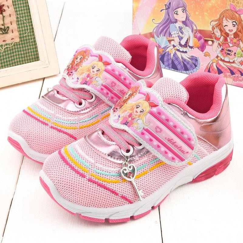 台灣製 現貨🌈專櫃鞋品💗正版授權✨限量特惠☆偶像學園 愛心鑽飾 女童 電燈鞋  兒童運動鞋 防臭 透氣 球鞋☆桃/銀-細節圖7