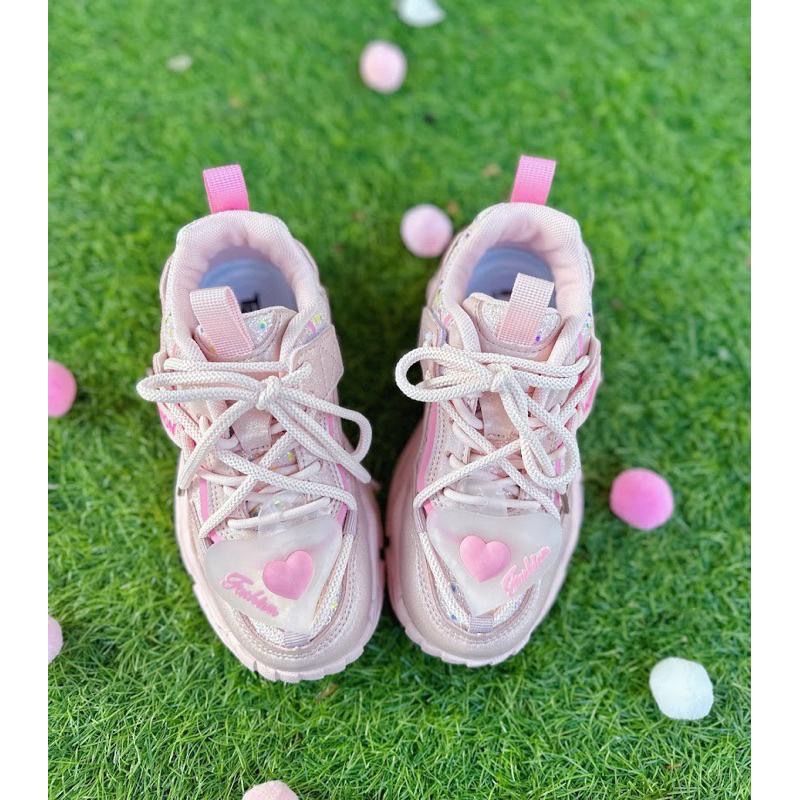 台灣出貨✨ 兒童 老爹鞋  減壓 輕量 百搭時尚 閃亮亮片 兒童球鞋 兒童運動鞋 休閒運動鞋 粉 紫-細節圖6