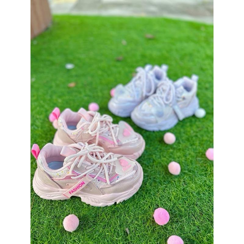 台灣出貨✨ 兒童 老爹鞋  減壓 輕量 百搭時尚 閃亮亮片 兒童球鞋 兒童運動鞋 休閒運動鞋 粉 紫-細節圖7