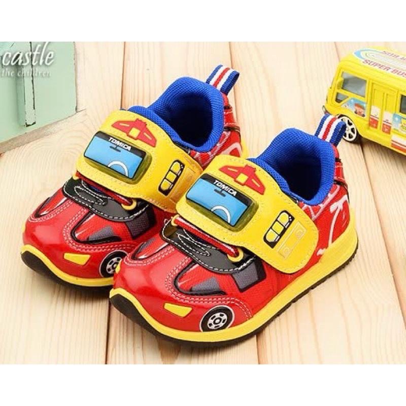 台灣製✨限量降售🔥現貨🌟 TOMICA多美小汽車 電燈運動鞋  汽車 透氣 止滑 兒童球鞋   學步鞋 男童   紅-細節圖2