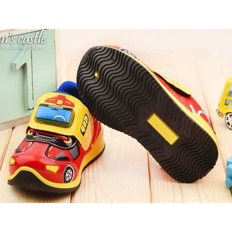 台灣製✨限量降售🔥現貨🌟 TOMICA多美小汽車 電燈運動鞋  汽車 透氣 止滑 兒童球鞋   學步鞋 男童   紅-細節圖4