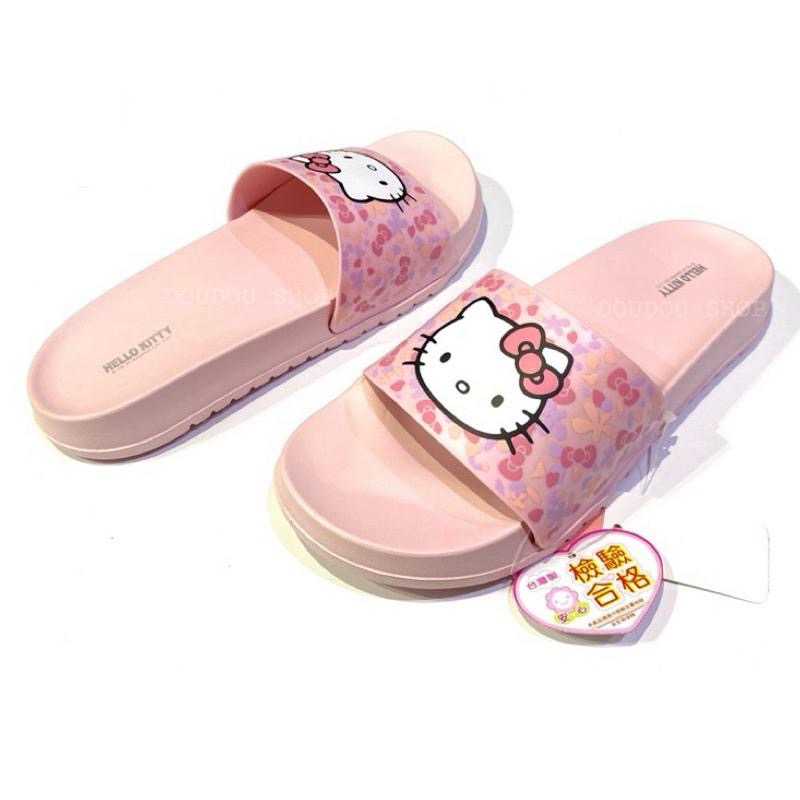 台灣製  現貨 40號 微瑕✨三麗鷗 Hello Kitty 輕底 防水 足弓 舒適 厚底拖鞋-細節圖7