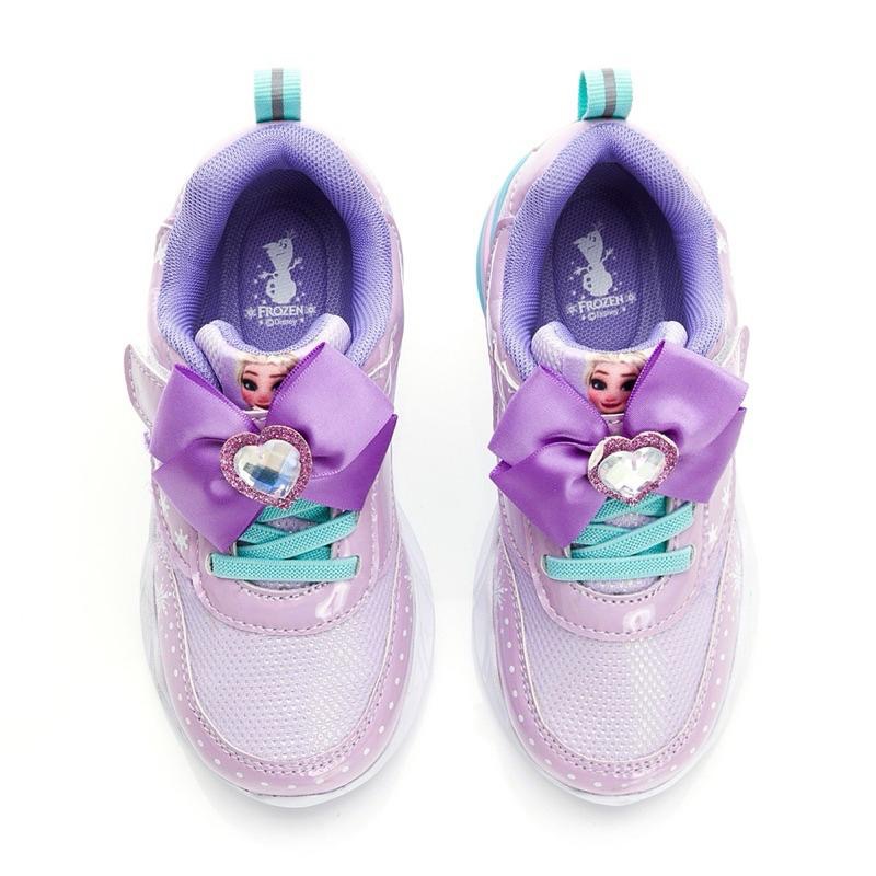 台灣   現貨+預購🌟冰雪奇緣  Frozen 炫光電燈運動鞋 艾莎 安娜  兒童球鞋 女童  輕量 防臭 止滑 紫色-細節圖2
