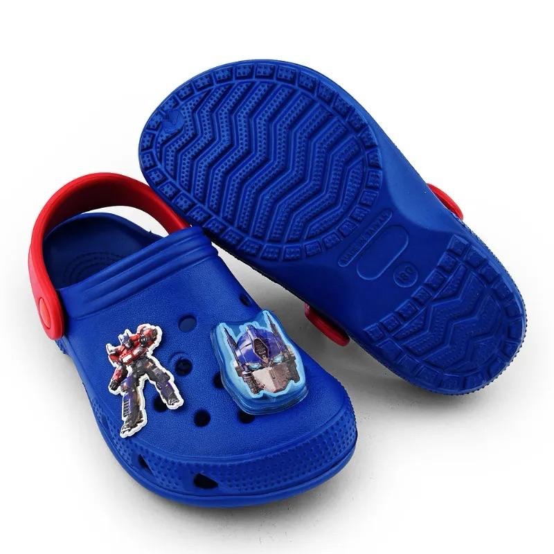 台灣製  現貨🔥限量特惠🌟變形金剛  電燈 布希鞋 輕量 防水 晴雨兩穿 護趾 速乾 園丁鞋 水陸兩用 沙灘 兒童拖鞋-細節圖2