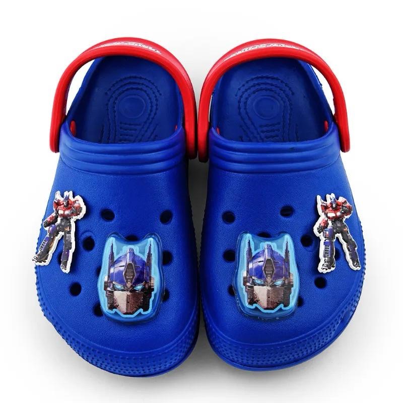 台灣製  現貨🔥限量特惠🌟變形金剛  電燈 布希鞋 輕量 防水 晴雨兩穿 護趾 速乾 園丁鞋 水陸兩用 沙灘 兒童拖鞋-細節圖3