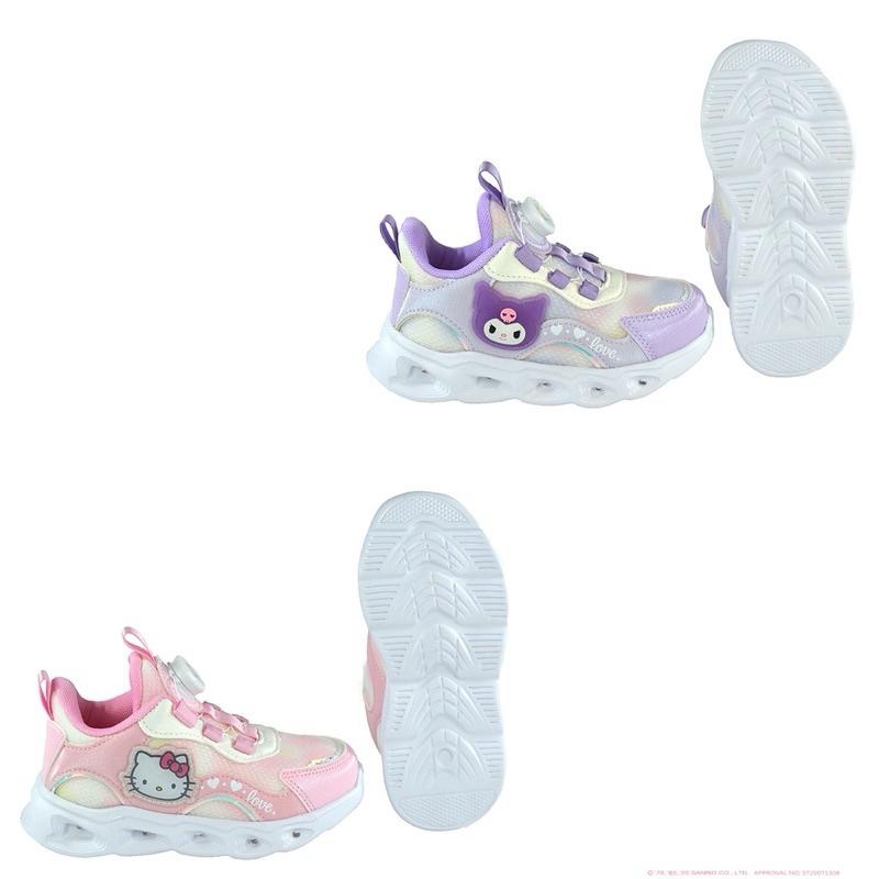 台灣現貨+預購🌈專櫃鞋品✨Kitty 酷洛米 旋轉扣 LED 女童運動鞋  輕量 兒童球鞋 兒童運動鞋  KUROMI-細節圖4