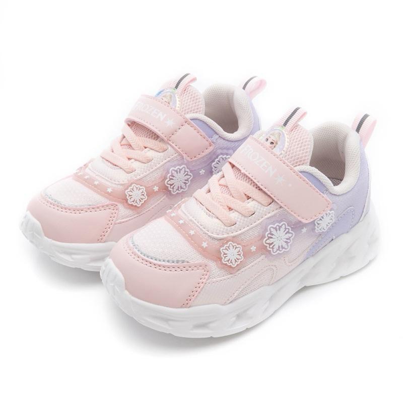 台灣 現貨+預購🌟冰雪奇緣  Frozen 炫光電燈運動鞋 艾莎 安娜 兒童球鞋 女童 輕量 透氣 夜間反光 女童運動鞋-細節圖2