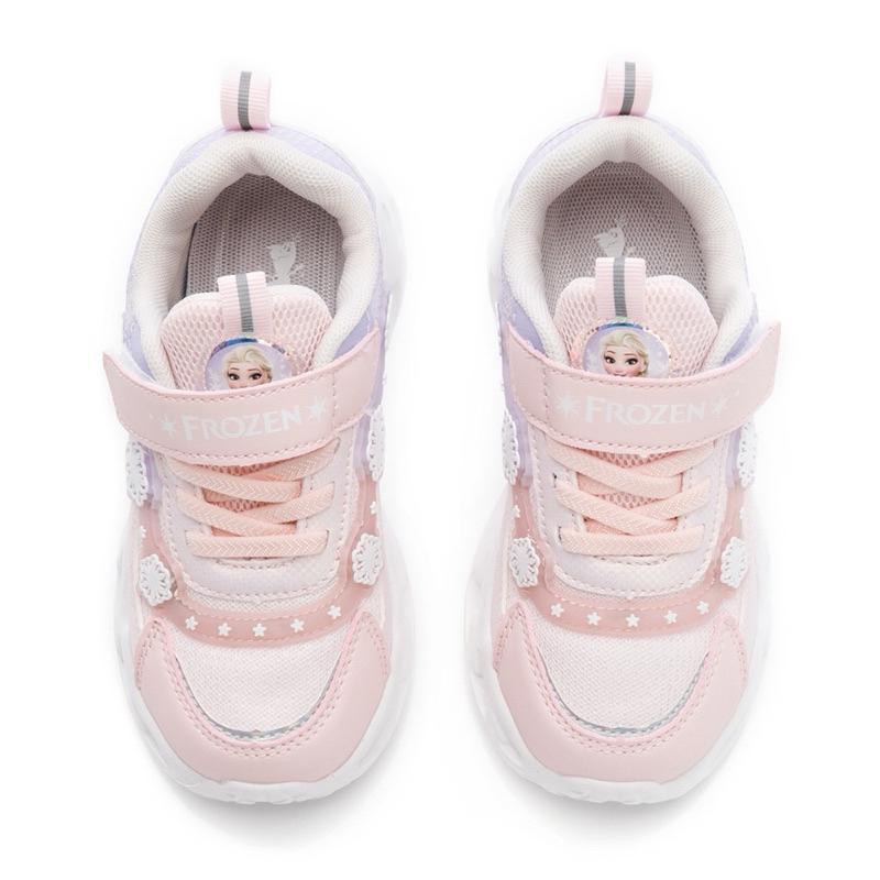 台灣 現貨+預購🌟冰雪奇緣  Frozen 炫光電燈運動鞋 艾莎 安娜 兒童球鞋 女童 輕量 透氣 夜間反光 女童運動鞋-細節圖3